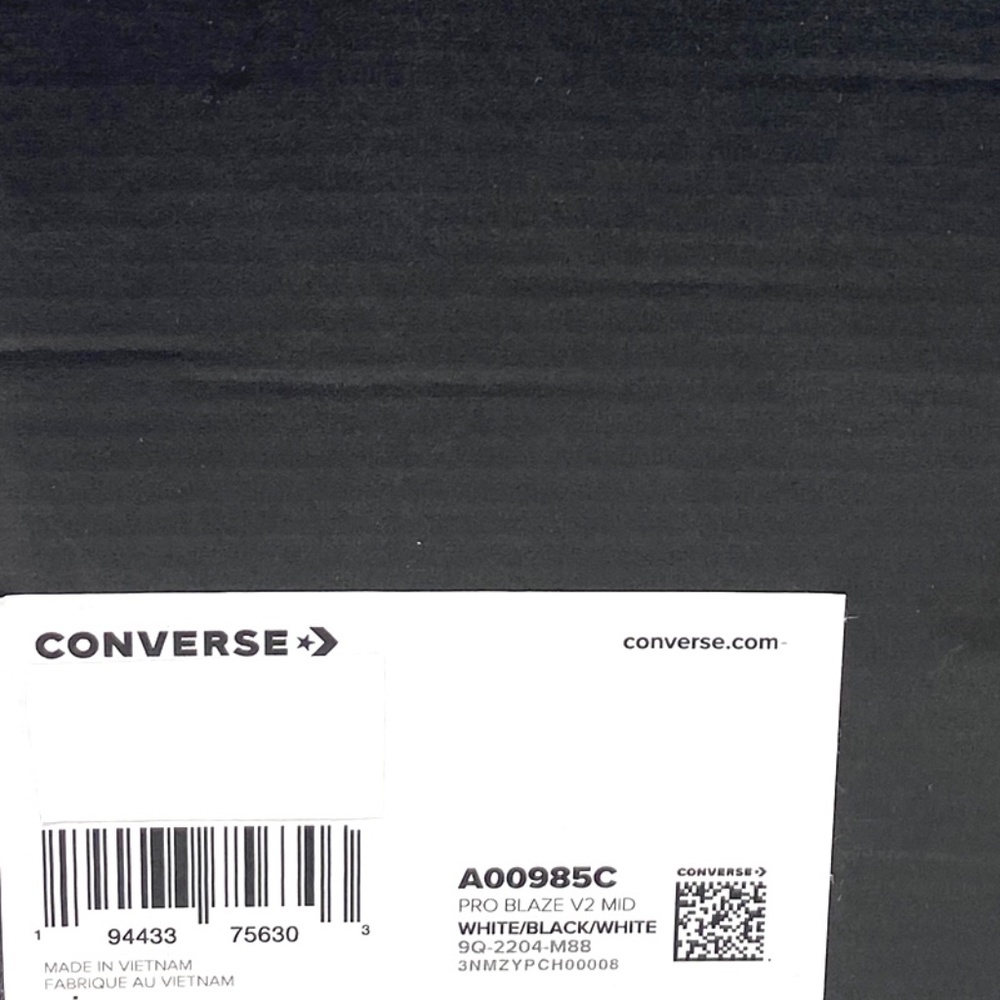 Converse Pro Blaze V2 Mid Top Shoes Skate Leather Black White Men’s Size A00985C - Picture 9 of 10